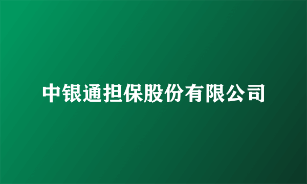 中银通担保股份有限公司