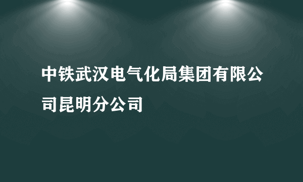 中铁武汉电气化局集团有限公司昆明分公司