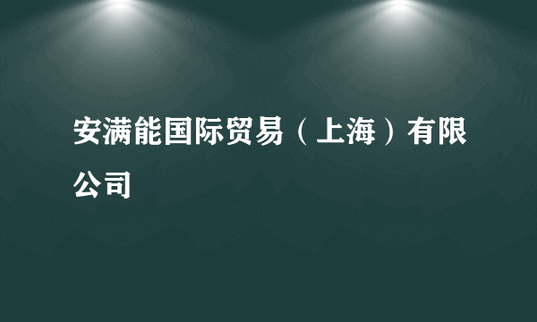 安满能国际贸易（上海）有限公司