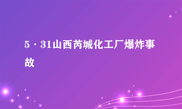 5·31山西芮城化工厂爆炸事故