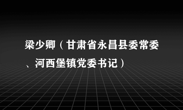 梁少卿（甘肃省永昌县委常委、河西堡镇党委书记）