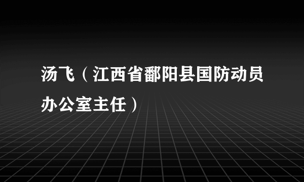 汤飞（江西省鄱阳县国防动员办公室主任）