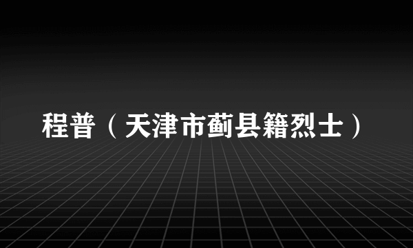 程普（天津市蓟县籍烈士）