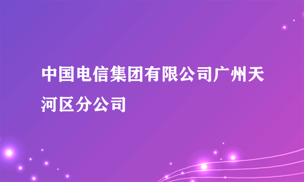 中国电信集团有限公司广州天河区分公司