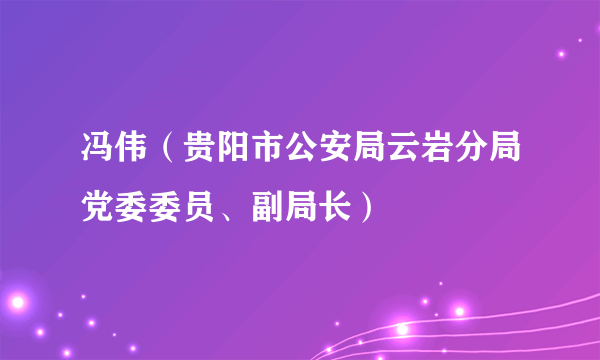 冯伟（贵阳市公安局云岩分局党委委员、副局长）