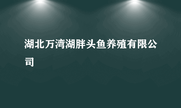 湖北万湾湖胖头鱼养殖有限公司