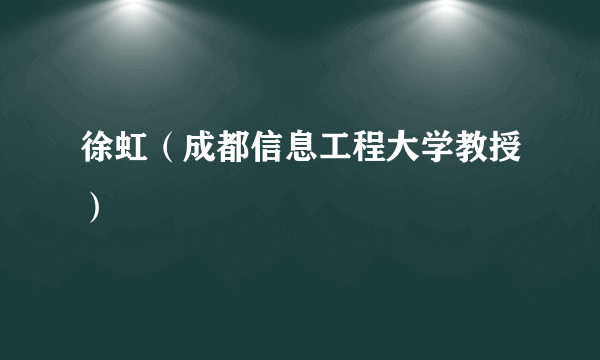 徐虹（成都信息工程大学教授）