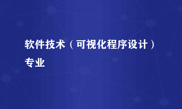 软件技术（可视化程序设计）专业