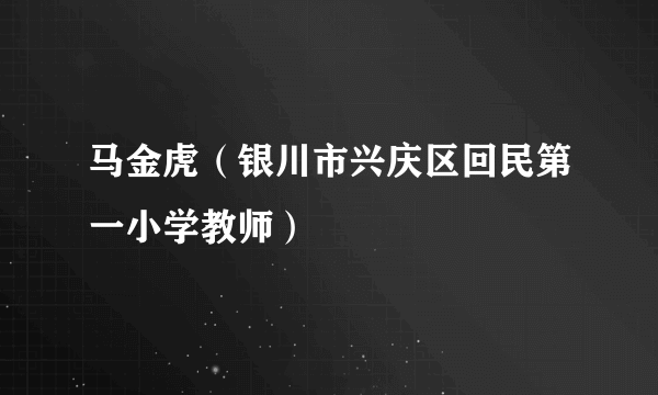 马金虎（银川市兴庆区回民第一小学教师）