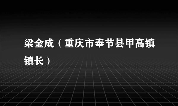 梁金成（重庆市奉节县甲高镇镇长）