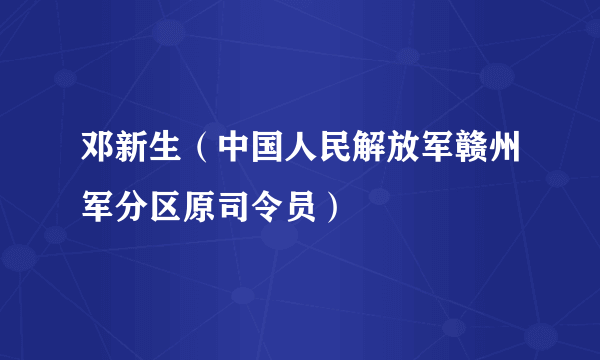 邓新生（中国人民解放军赣州军分区原司令员）