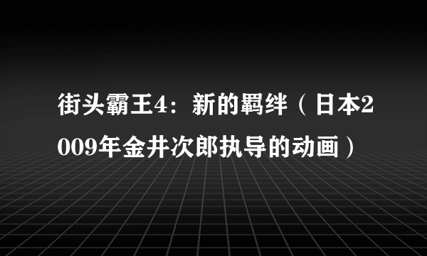 街头霸王4：新的羁绊（日本2009年金井次郎执导的动画）