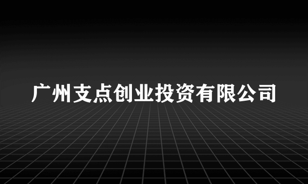 广州支点创业投资有限公司