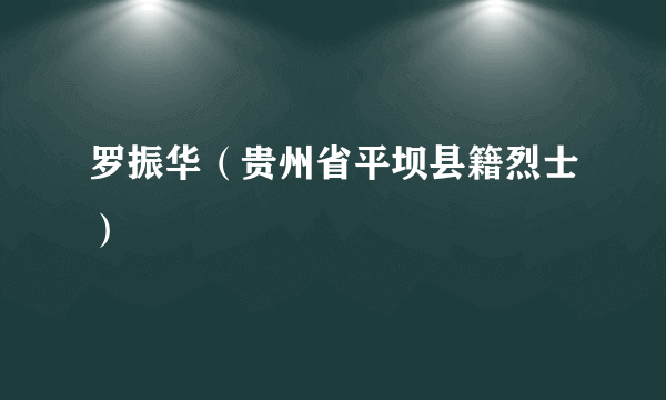 罗振华（贵州省平坝县籍烈士）