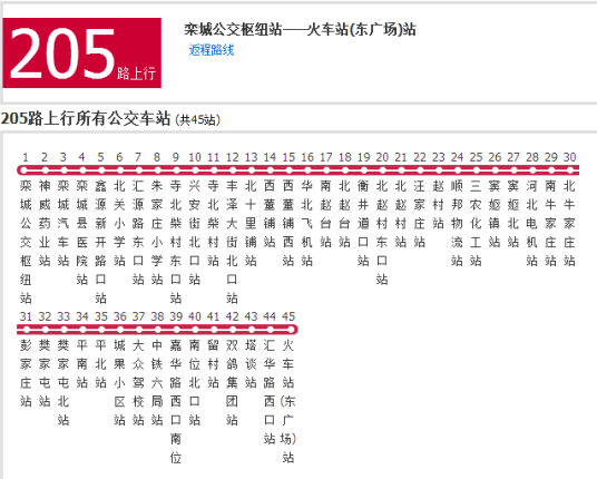 石家庄公交205路火车站