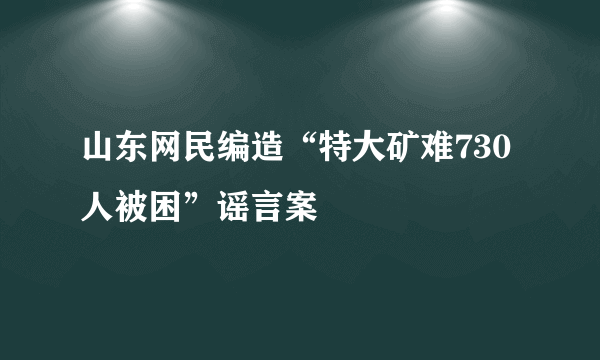 山东网民编造“特大矿难730人被困”谣言案