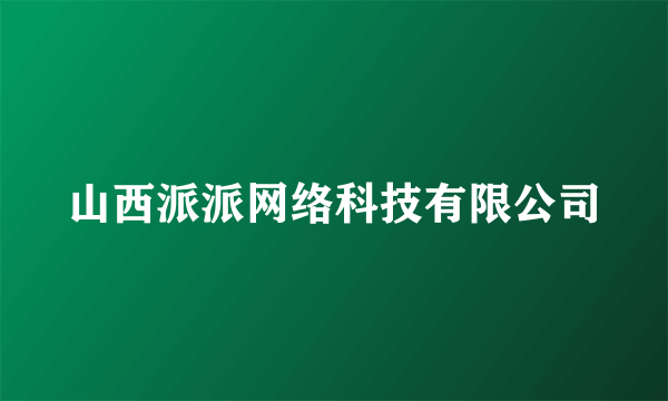 山西派派网络科技有限公司