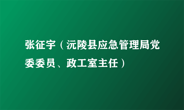 张征宇（沅陵县应急管理局党委委员、政工室主任）