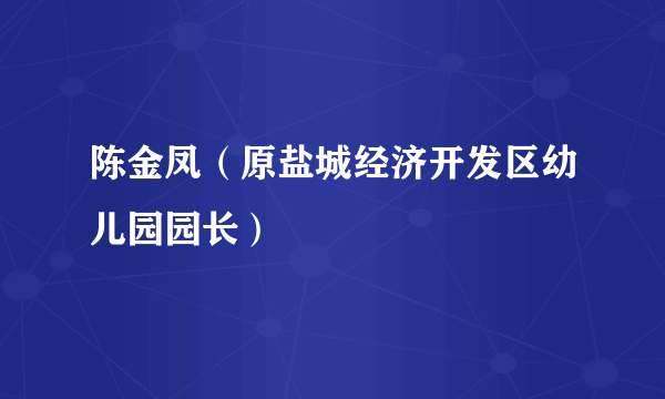 陈金凤（原盐城经济开发区幼儿园园长）