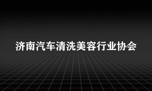 济南汽车清洗美容行业协会