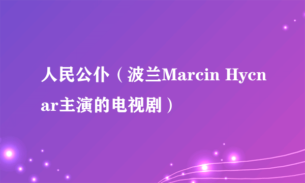 人民公仆（波兰Marcin Hycnar主演的电视剧）