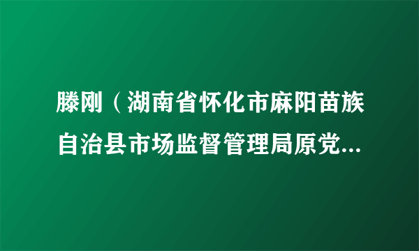 滕刚（湖南省怀化市麻阳苗族自治县市场监督管理局原党组书记）