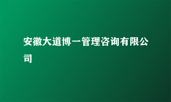 安徽大道博一管理咨询有限公司