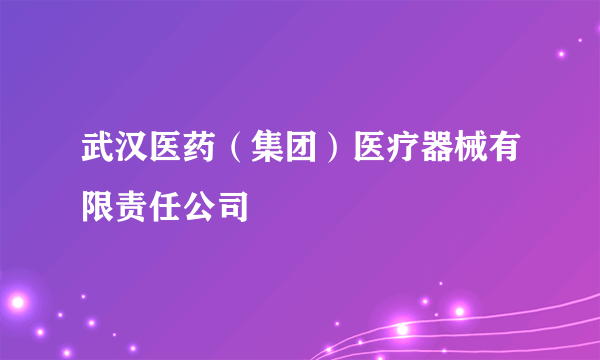 武汉医药（集团）医疗器械有限责任公司