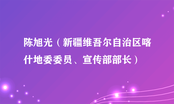 陈旭光（新疆维吾尔自治区喀什地委委员、宣传部部长）