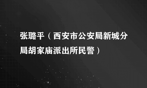 张璐平（西安市公安局新城分局胡家庙派出所民警）