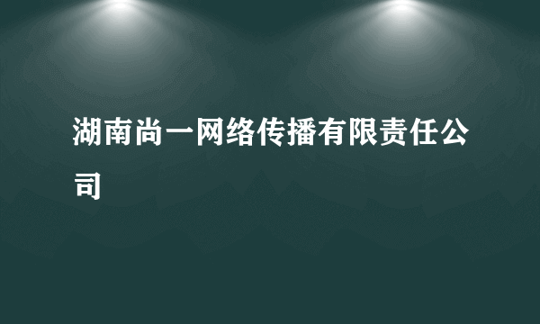 湖南尚一网络传播有限责任公司