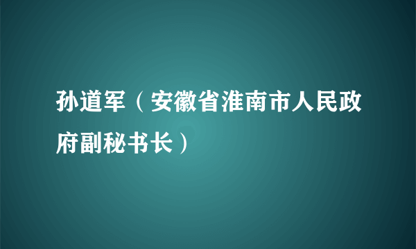 孙道军（安徽省淮南市人民政府副秘书长）