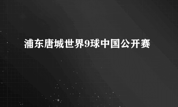 浦东唐城世界9球中国公开赛