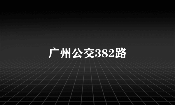 广州公交382路