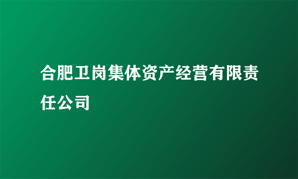 合肥卫岗集体资产经营有限责任公司