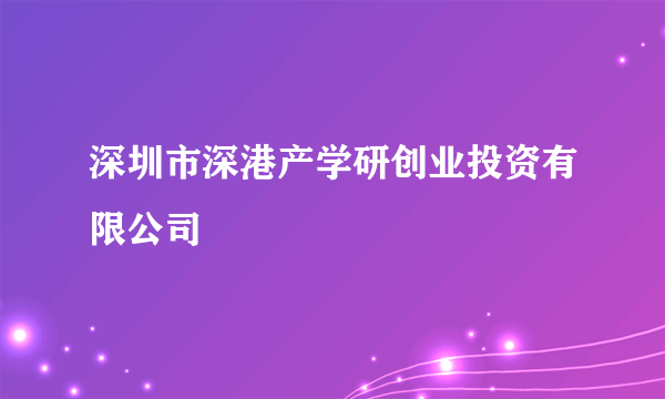 深圳市深港产学研创业投资有限公司