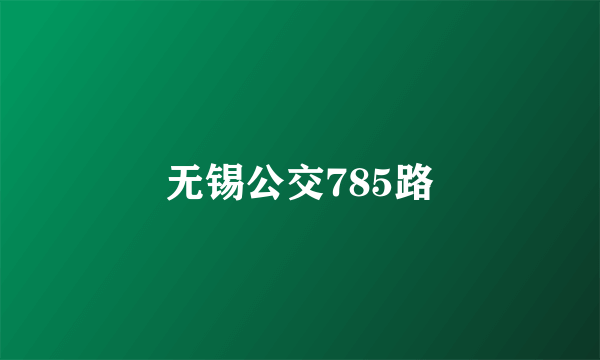 无锡公交785路