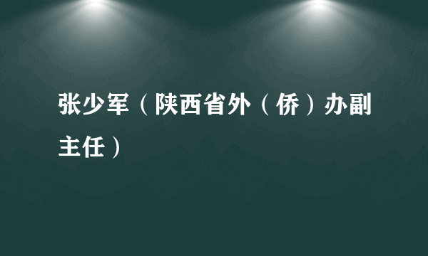 张少军（陕西省外（侨）办副主任）