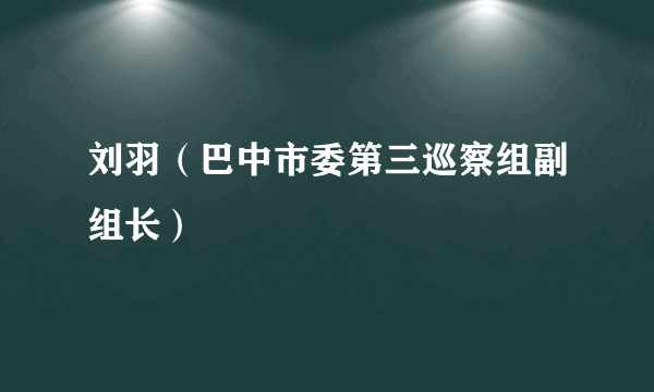 刘羽（巴中市委第三巡察组副组长）