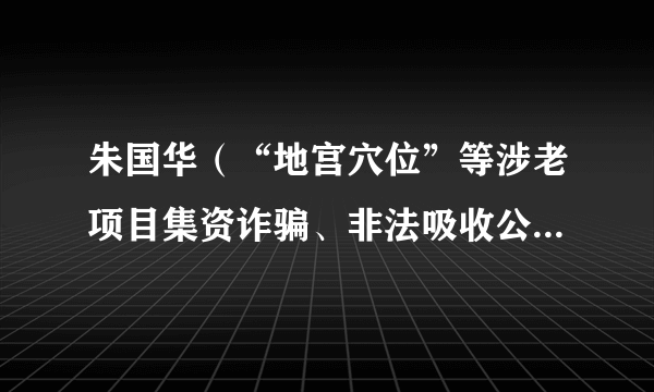 朱国华（“地宫穴位”等涉老项目集资诈骗、非法吸收公众存款案被告人）