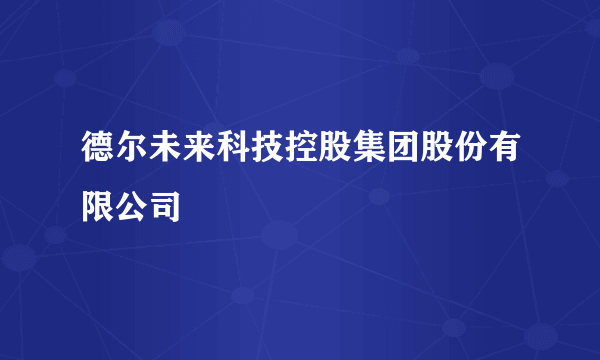 德尔未来科技控股集团股份有限公司