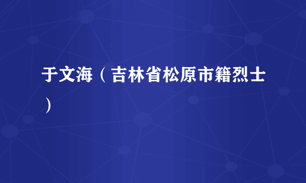 于文海（吉林省松原市籍烈士）