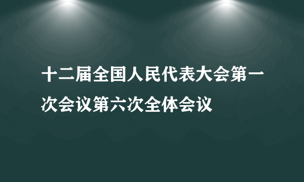 十二届全国人民代表大会第一次会议第六次全体会议