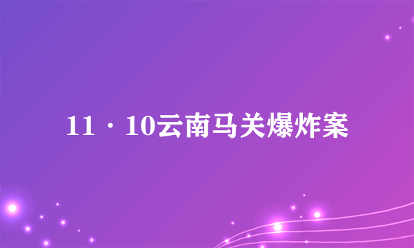 11·10云南马关爆炸案