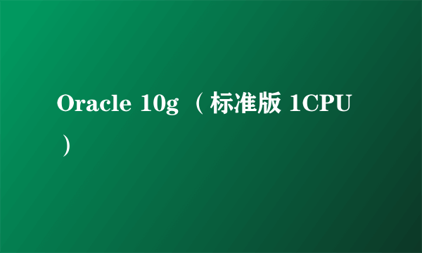 Oracle 10g （标准版 1CPU）