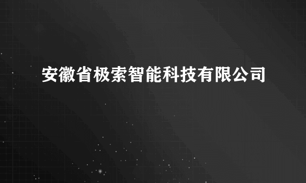 安徽省极索智能科技有限公司