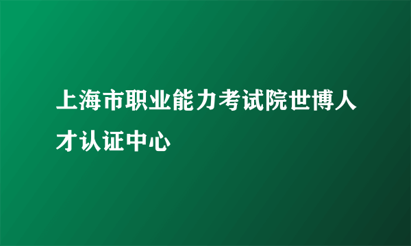 上海市职业能力考试院世博人才认证中心