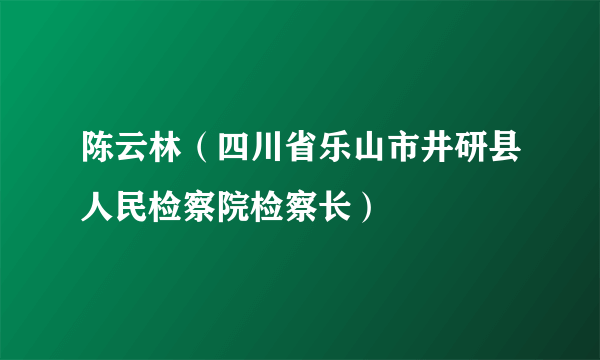 陈云林（四川省乐山市井研县人民检察院检察长）