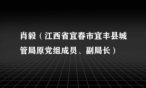 肖毅（江西省宜春市宜丰县城管局原党组成员、副局长）