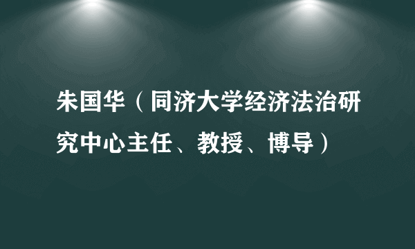 朱国华（同济大学经济法治研究中心主任、教授、博导）